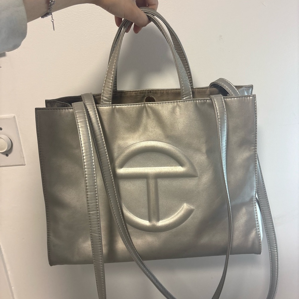 Telfar Silver Medium Tote
